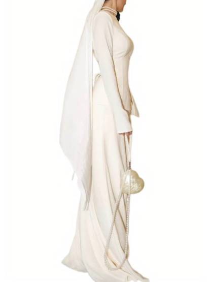 Waist Belt Design Shirt And Skirt Set