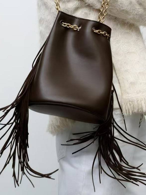 Tassel Design Bucket Bag Shoulder Bag