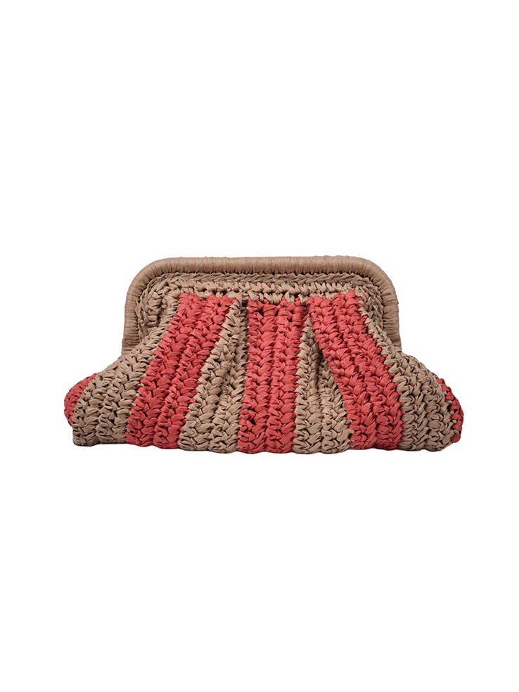 Contrast Color Straw Bag