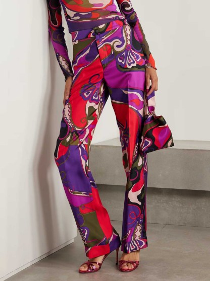 Unique Retro Abstract Print Mesh Long-Sleeved Top