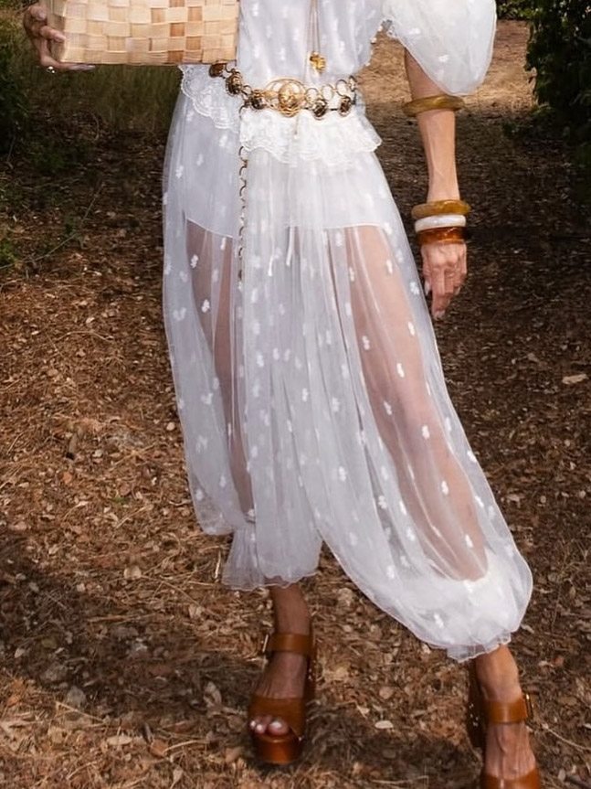 Elegant Polka Dot Square Neck Top & Pants Two-Piece Set