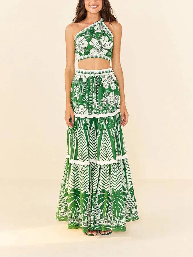 Printed Bikini Skirt Three-piece Set