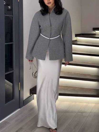 Minimalist Belt Design Short Jacket