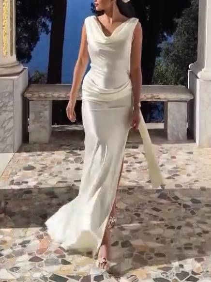 Elegant Backless Side Slit Maxi Dress