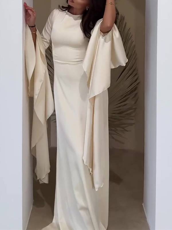 Ruffled Sleeve Design Maxi Dress