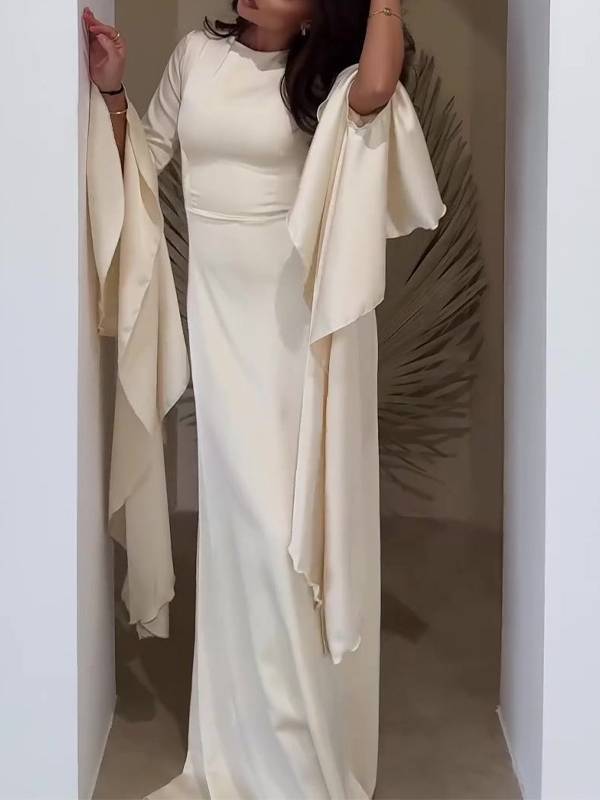 Ruffled Sleeve Design Maxi Dress