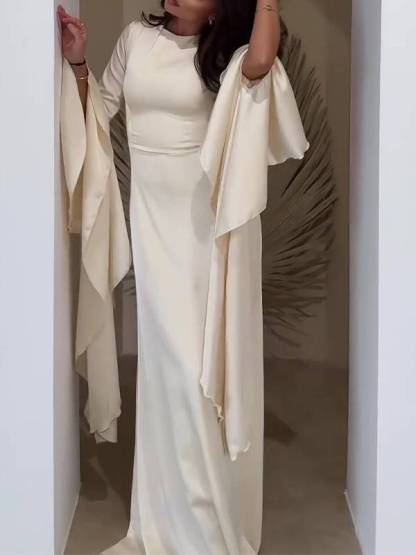 Ruffled Sleeve Design Maxi Dress