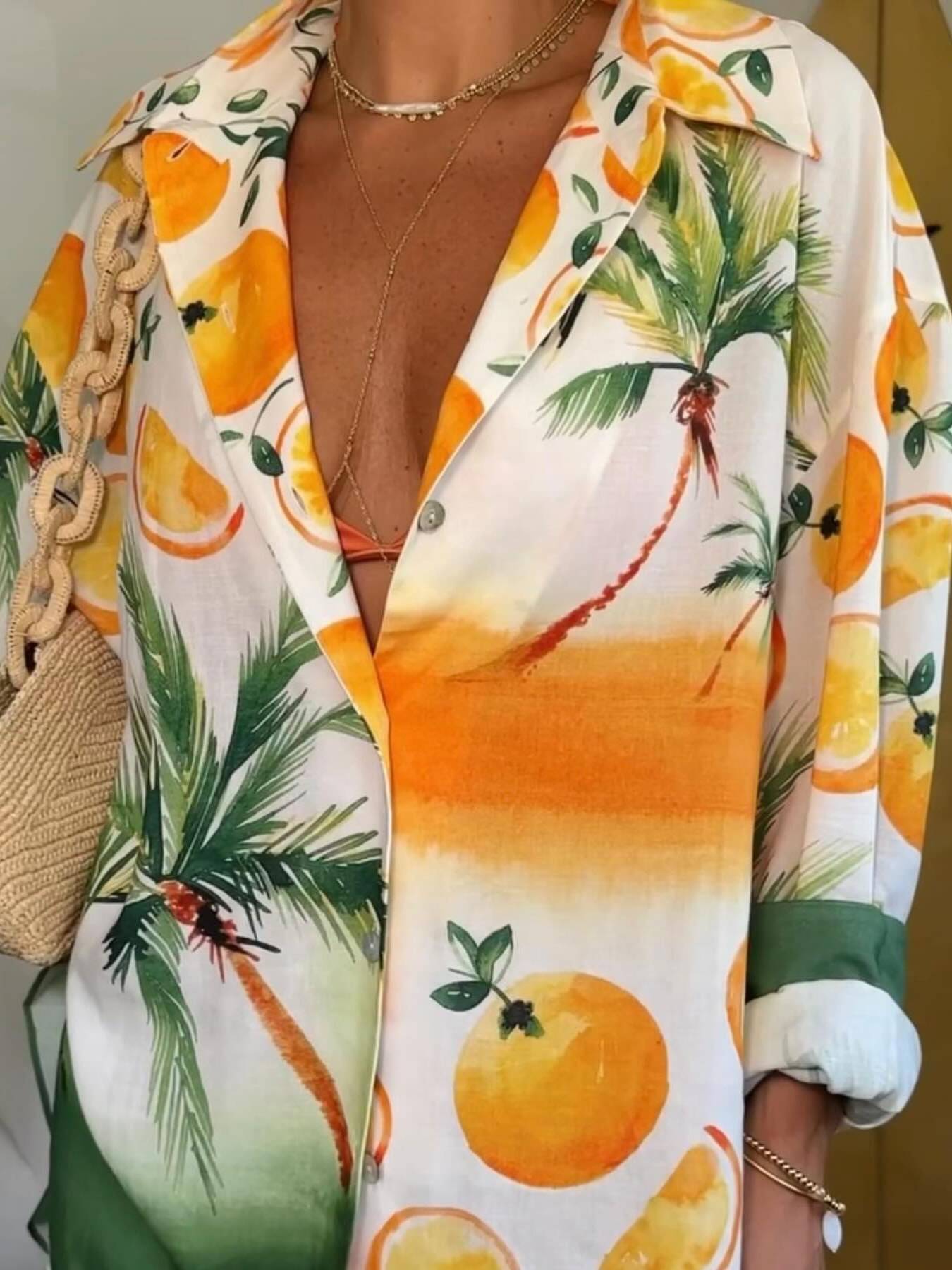 Unique Print Loose Shirt