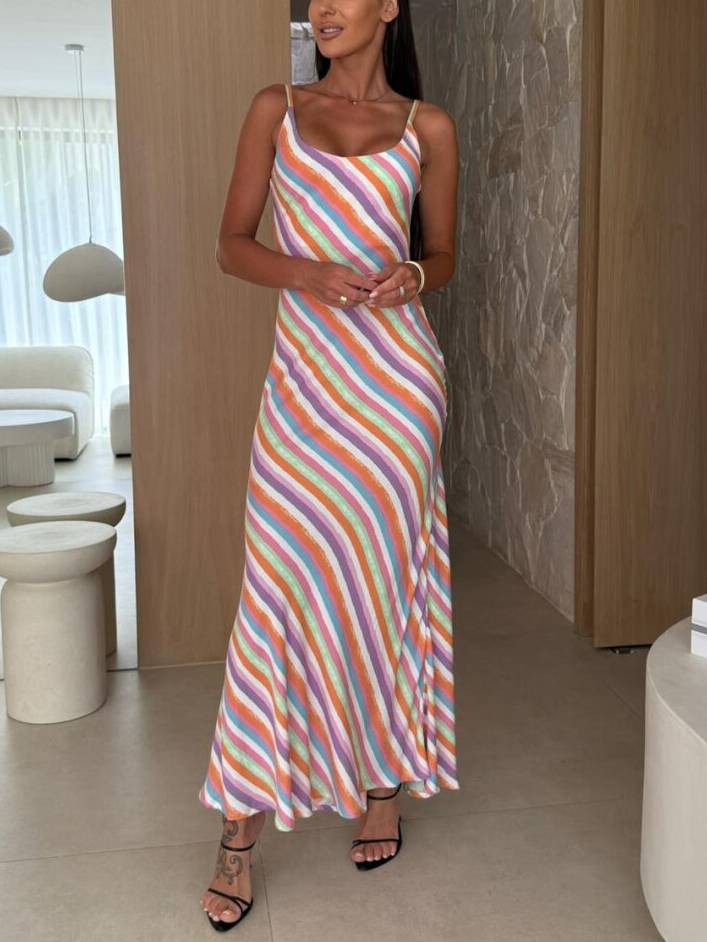 Unique Printed Sling Dress