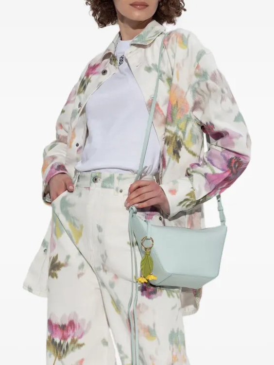 Elegant Neutral Floral Print Button-Down Shirt