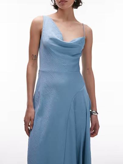 Swing Collar Irregular Hem Dress