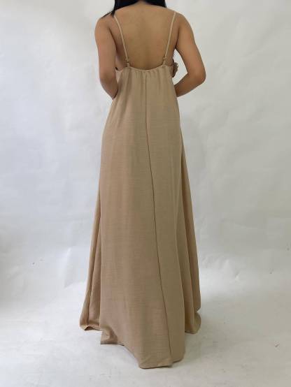 Three-dimensional Flower Maxi Sling Dress