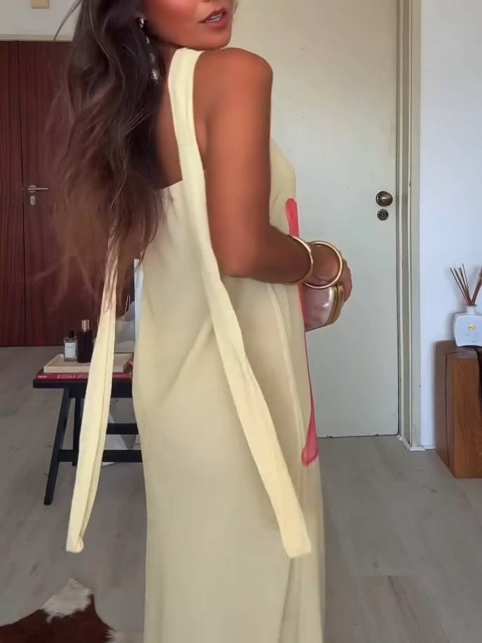 Scarf Print Sling Maxi Dress