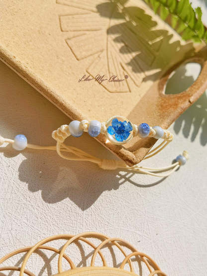Cherry Blossom Time Stone Ceramic Braided Bracelet
