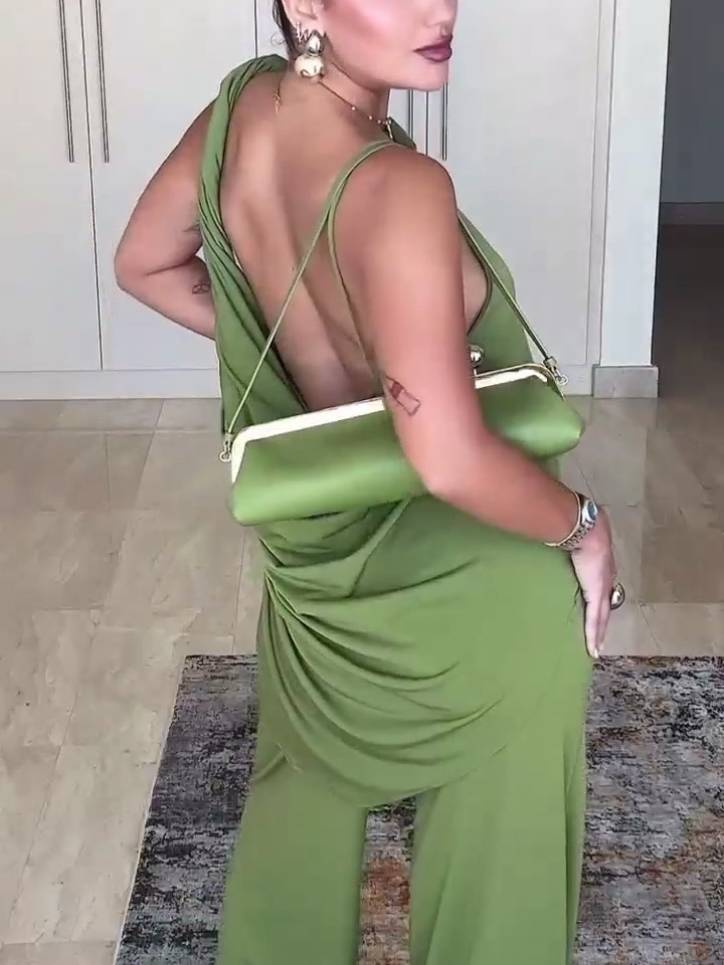 Sling Top Wide Leg Pants Suit