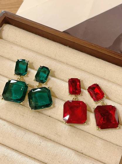 Square Crystal Earrings