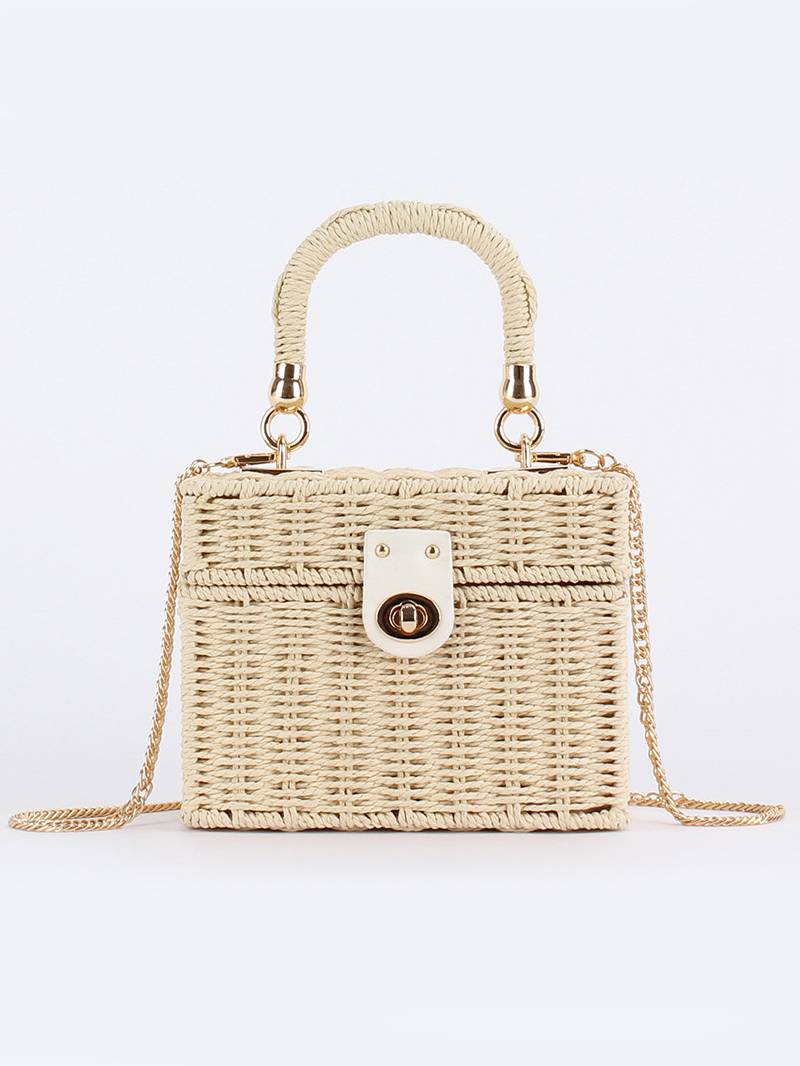 Small Square Box Woven Bag Chain Bag