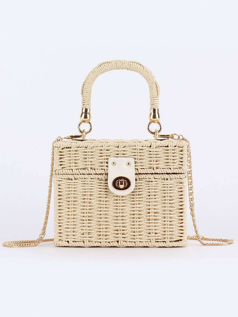 Small Square Box Woven Bag Chain Bag