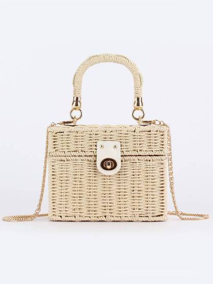 Small Square Box Woven Bag Chain Bag