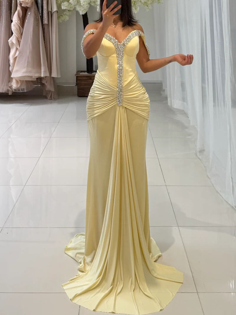 Elegant Shimmering Pleated Dress