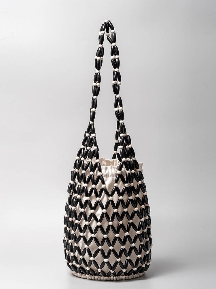 Hollow Woven Bucket Bag