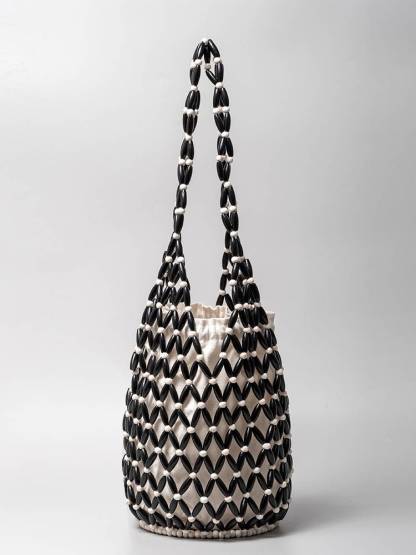 Hollow Woven Bucket Bag