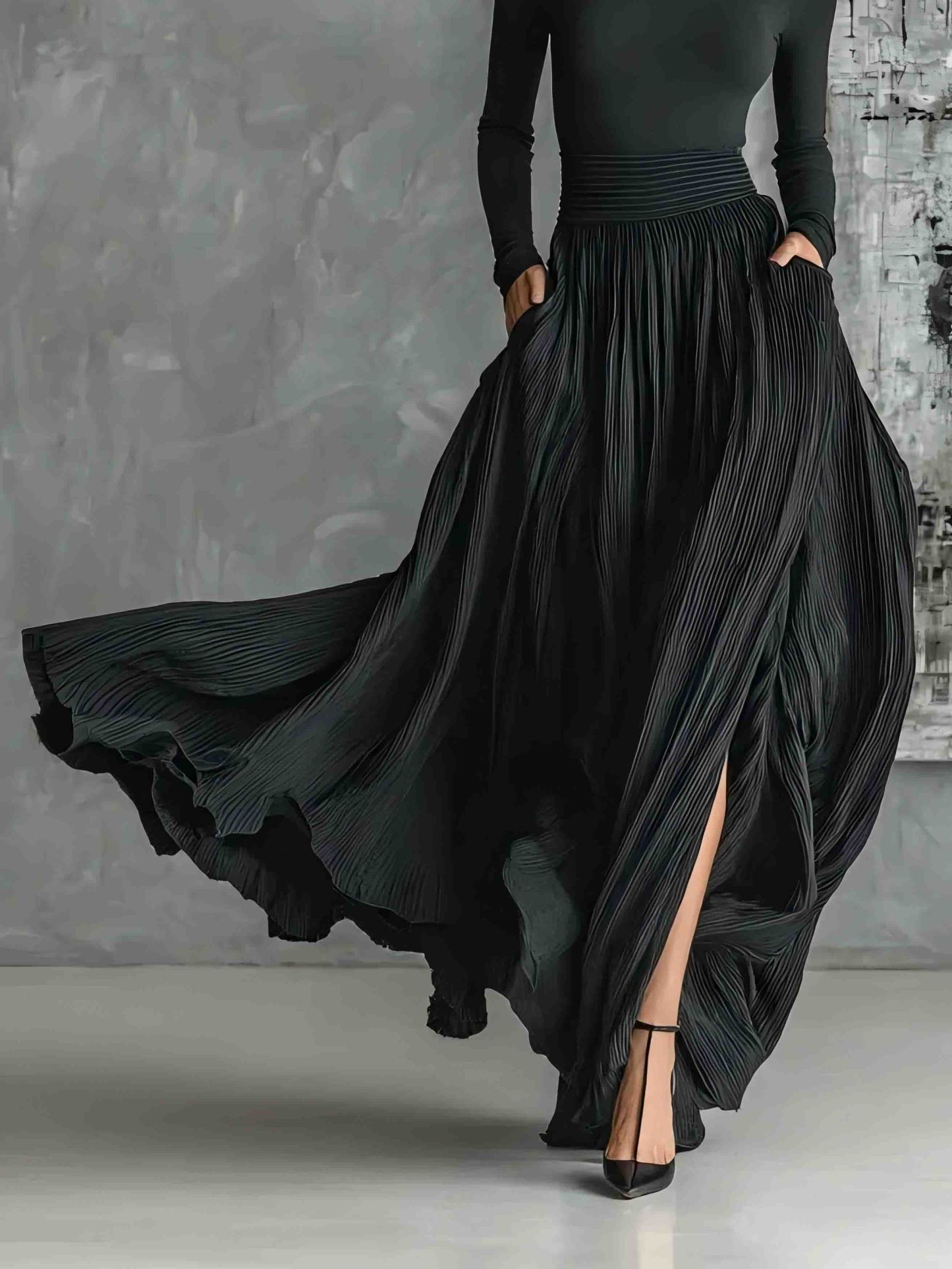 Elegant Turtleneck Long Sleeve Slim Top