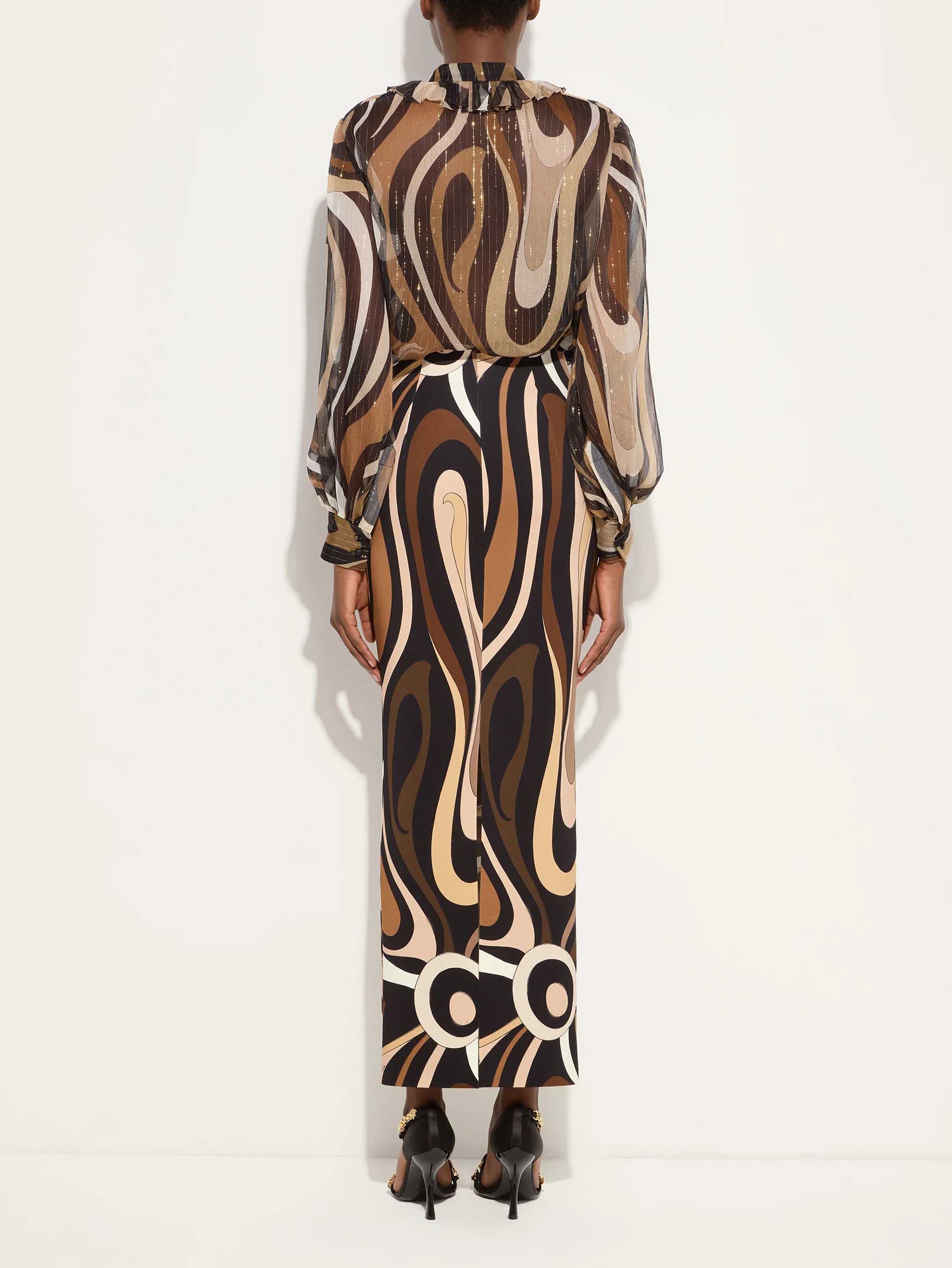 Retro Abstract Print Skirt