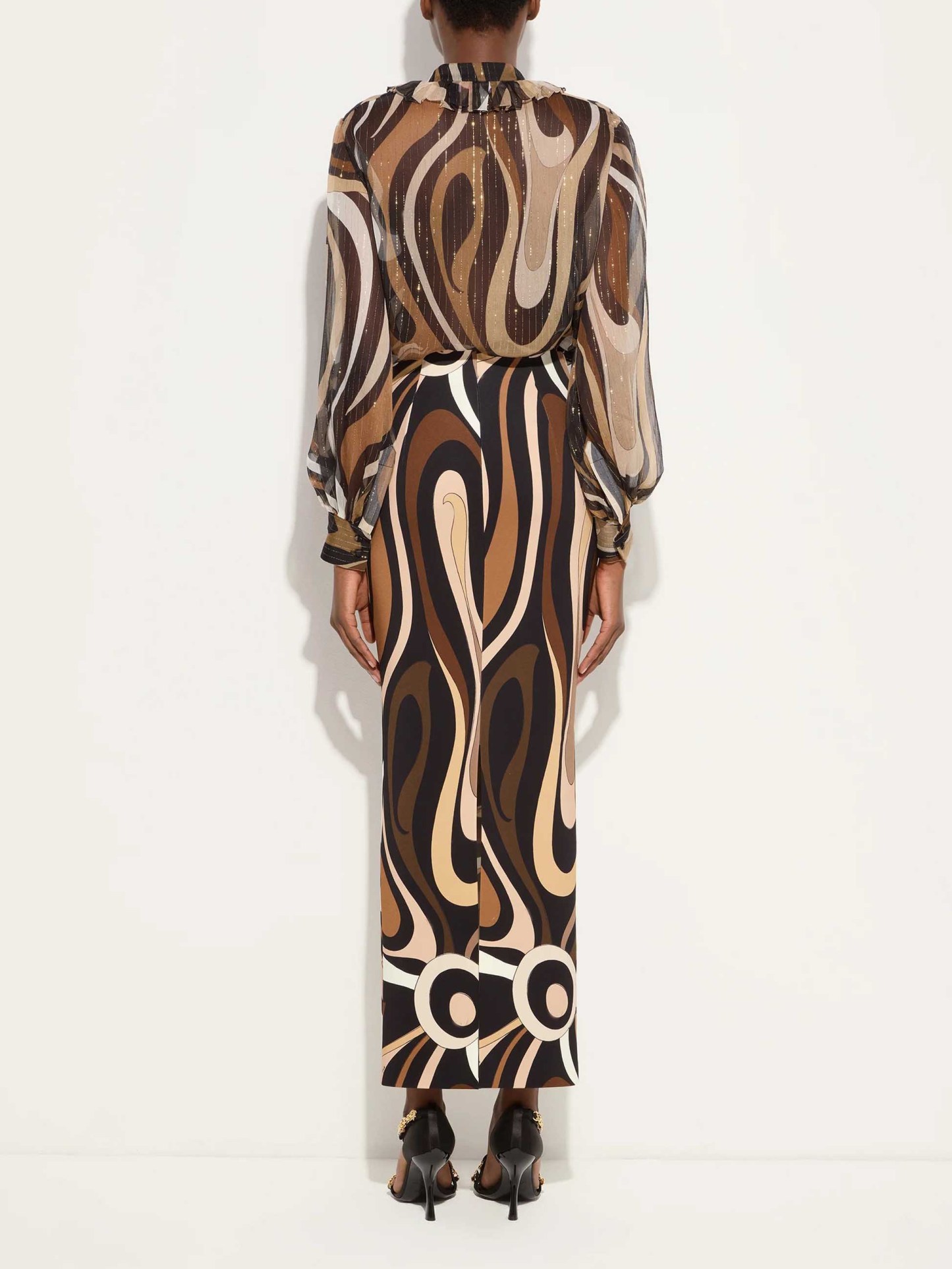 Retro Abstract Print Skirt