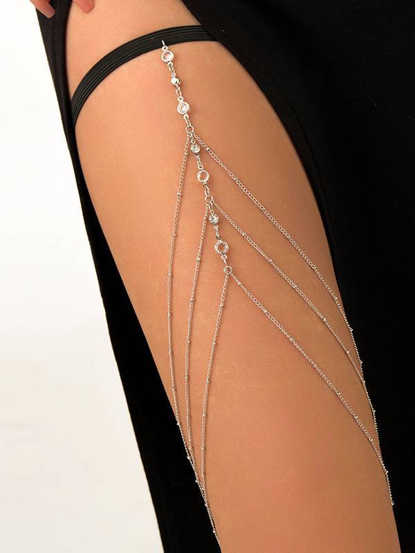 Minimalist Rhinestone Multi-layer Leg Chain