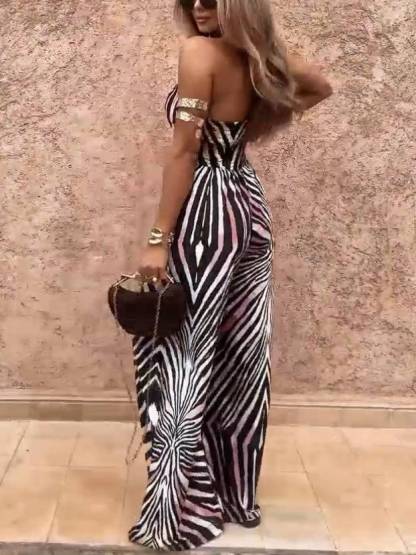 Zebra Print Cutout Jumpsuit