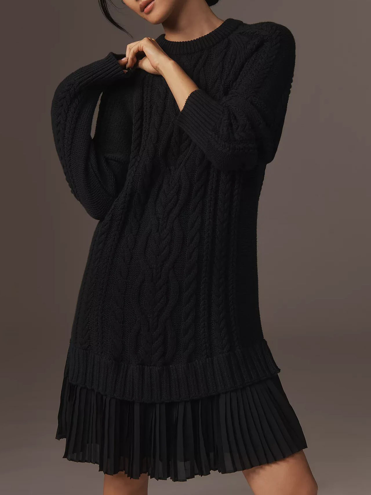 Casual Twist Sweater Mini Dress