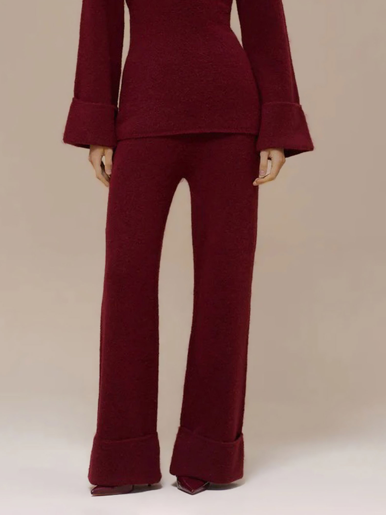 Elegant Flared-Sleeve Knit Sweater