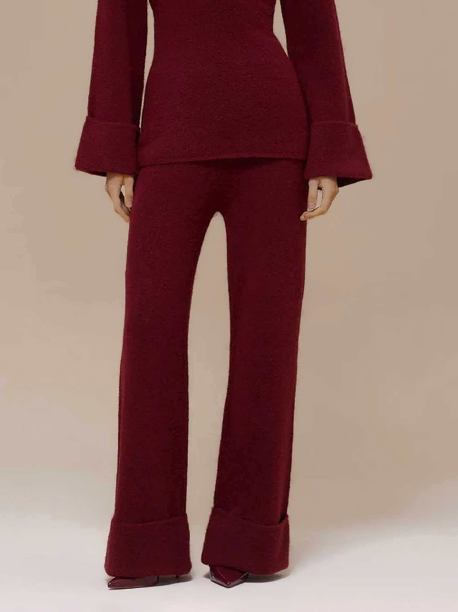 Elegant Flared-Sleeve Knit Sweater