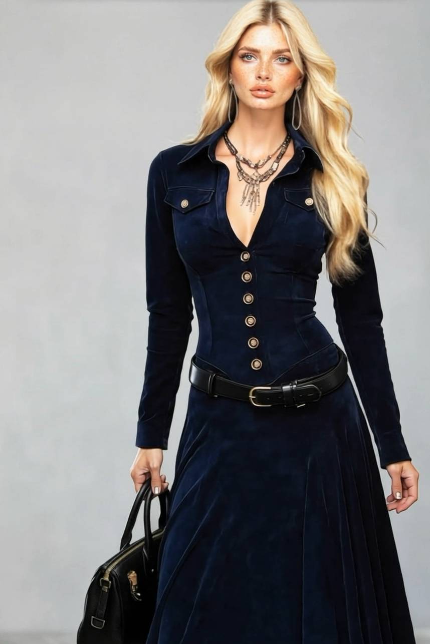 Vintage Velvet Maxi Dress