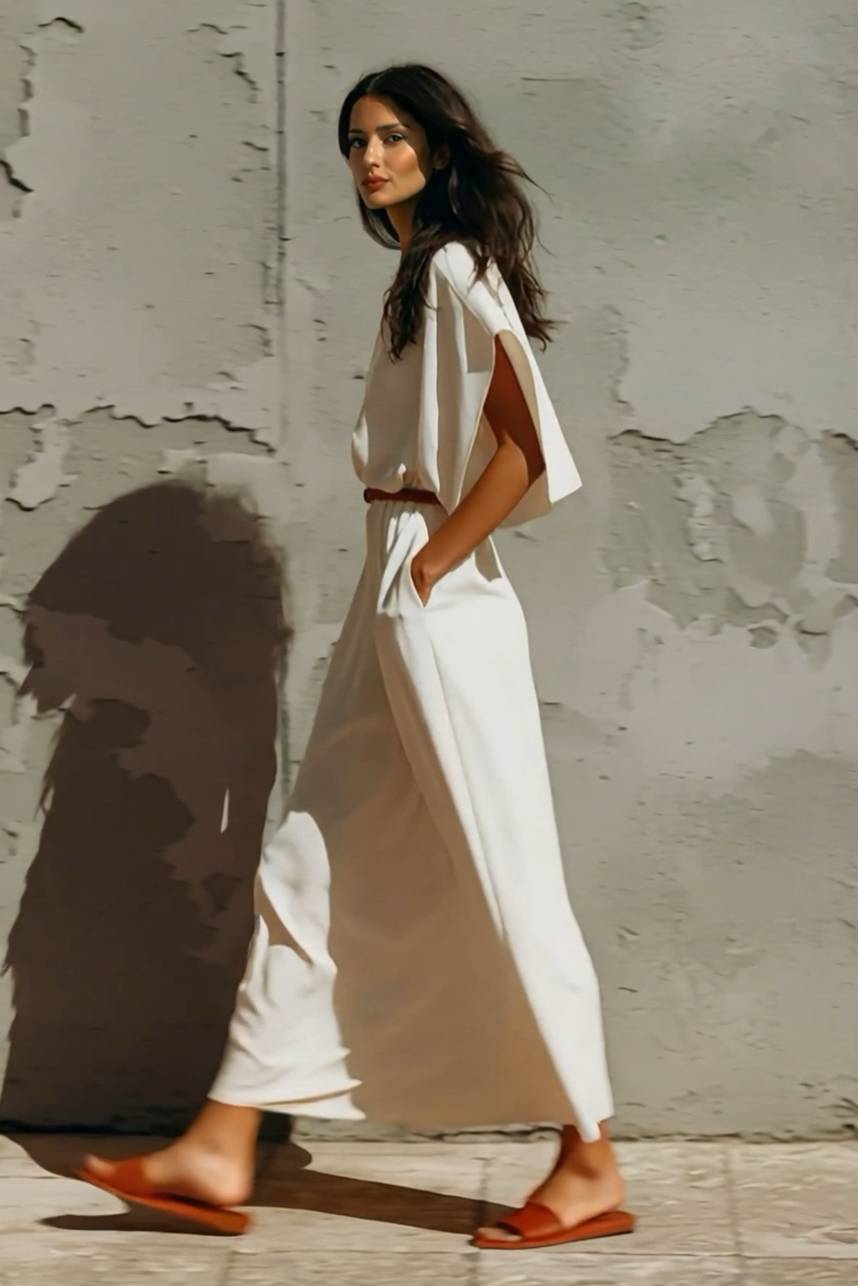 Slant Shoulder Design Dress