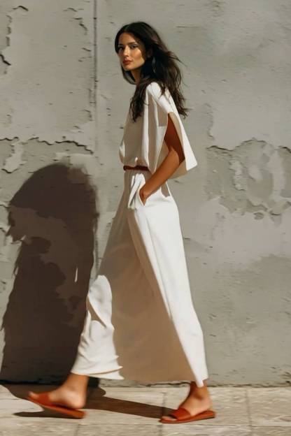 Slant Shoulder Design Dress