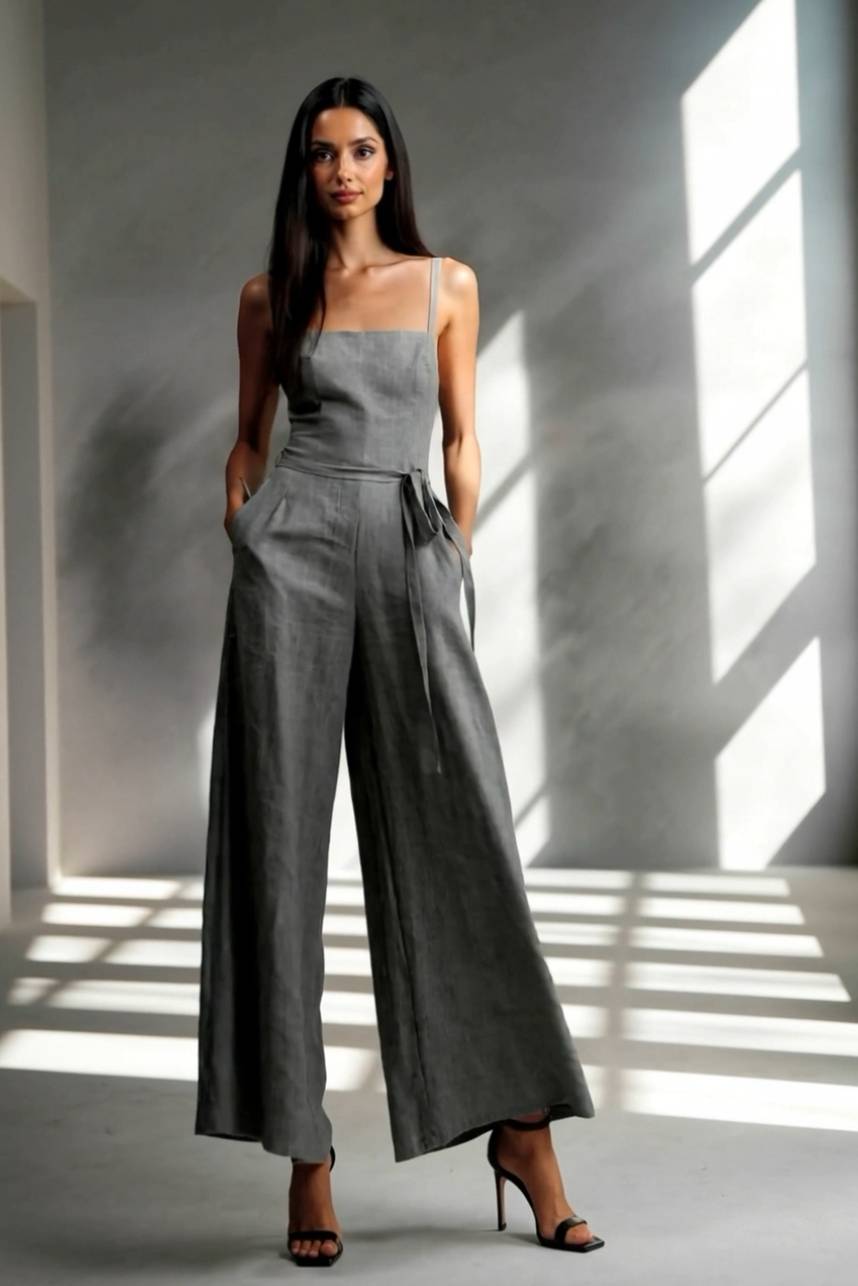 Minimalist Strap Wide Leg Jumpsuit