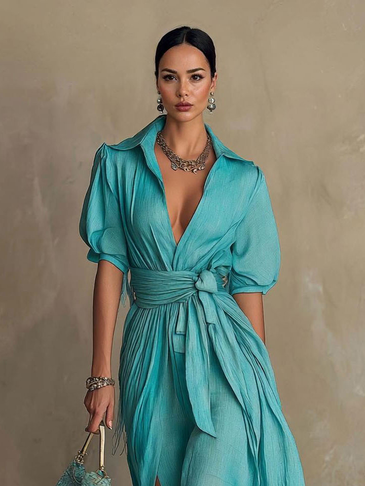 Casual Lace-trimmed Maxi Dress