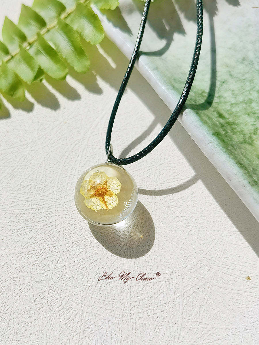 Peach Blossom Full Moon Round Pendant Necklace