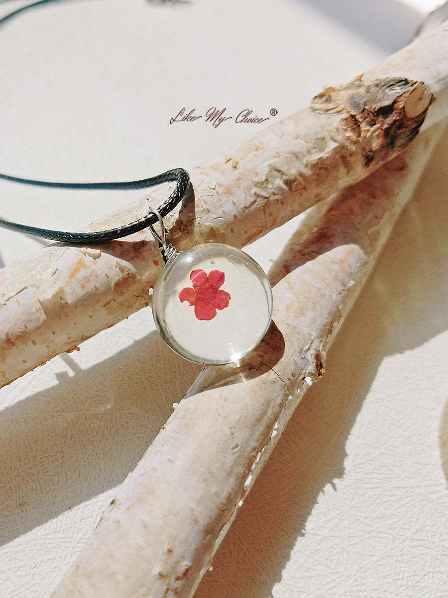 Peach Blossom Full Moon Oval Pendant Necklace