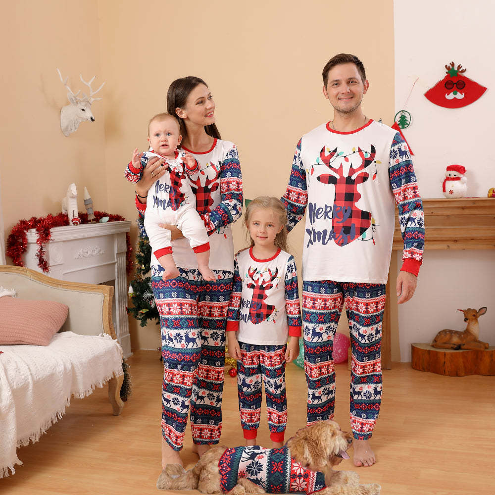 Christmas Deer Family Matching Pajamas Sets (with Pet Dog Clothes)