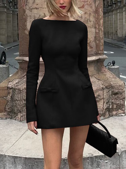Elegant And Sophisticated Bow Mini Dress