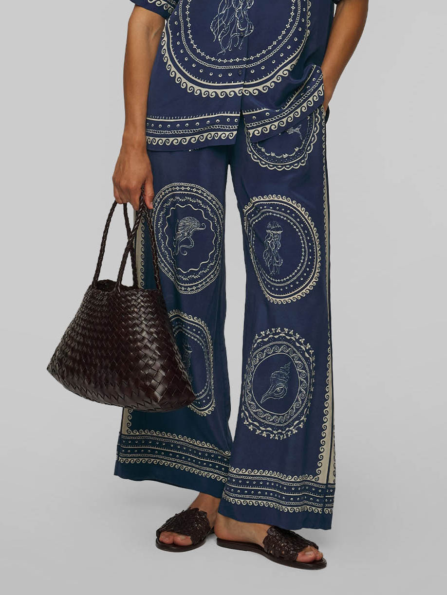 Exquisite Luxury Blue Ocean Wide-leg Pants