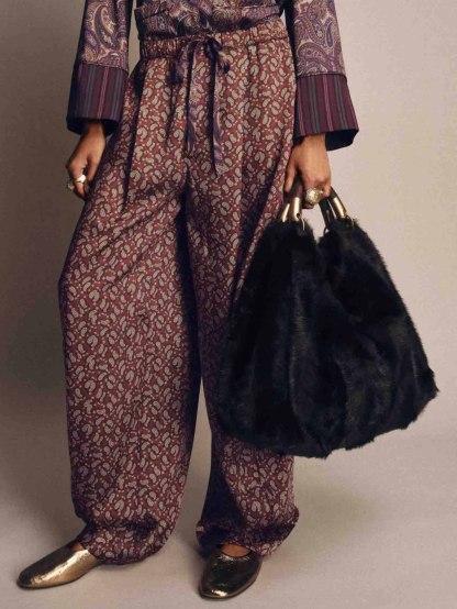 Retro Paisley Print Pants