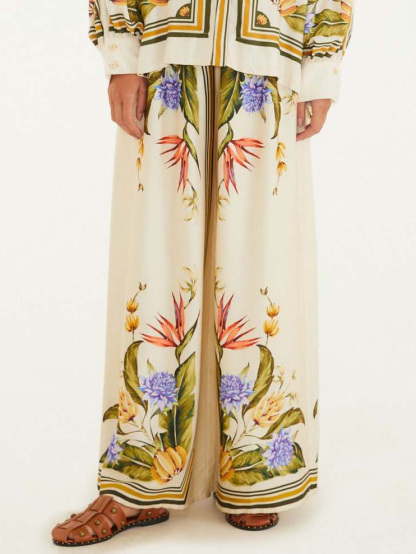 Exquisite Satin Floral Print Shirt