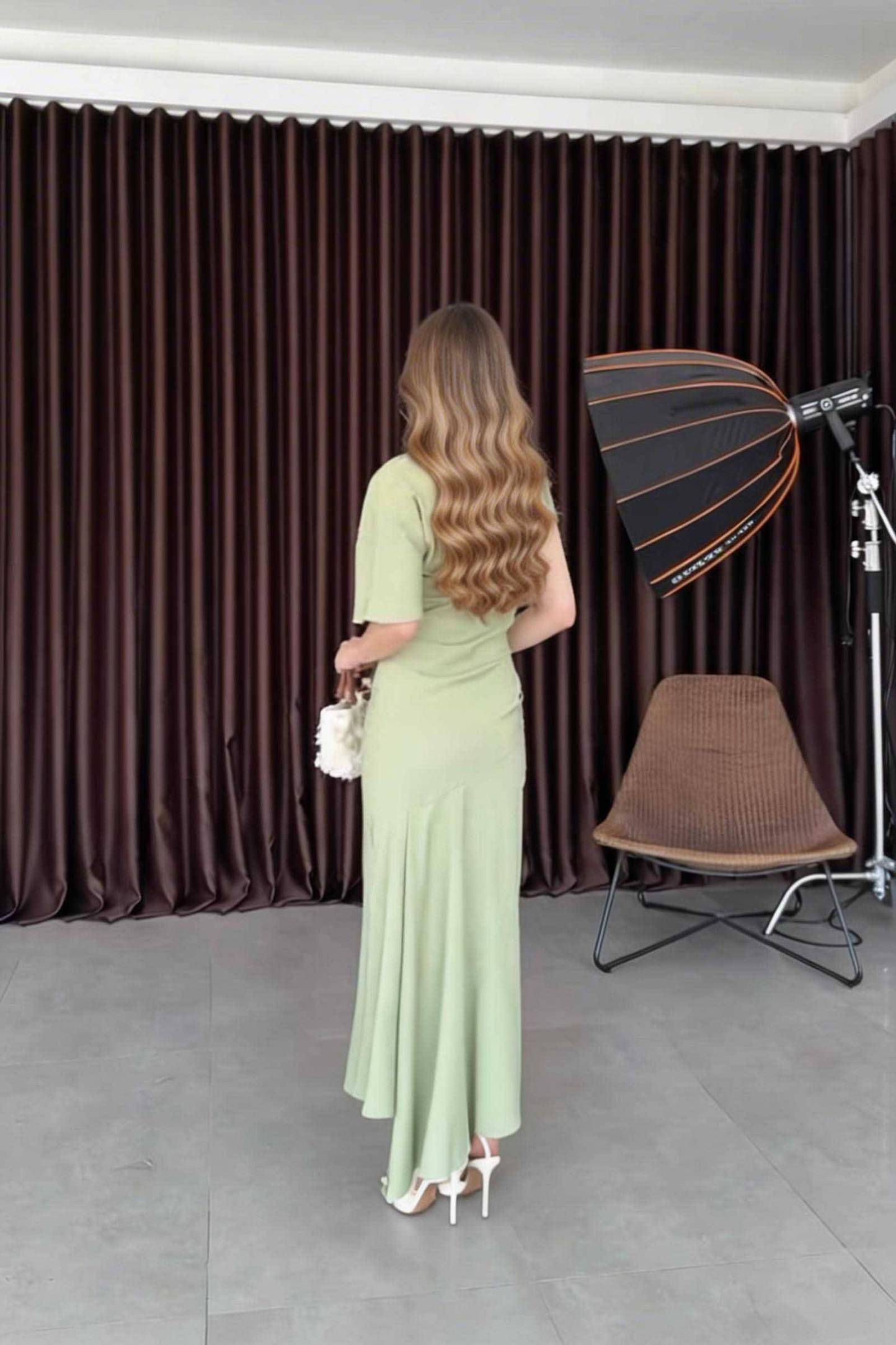 One-Sleeve Irregular Hem Dress