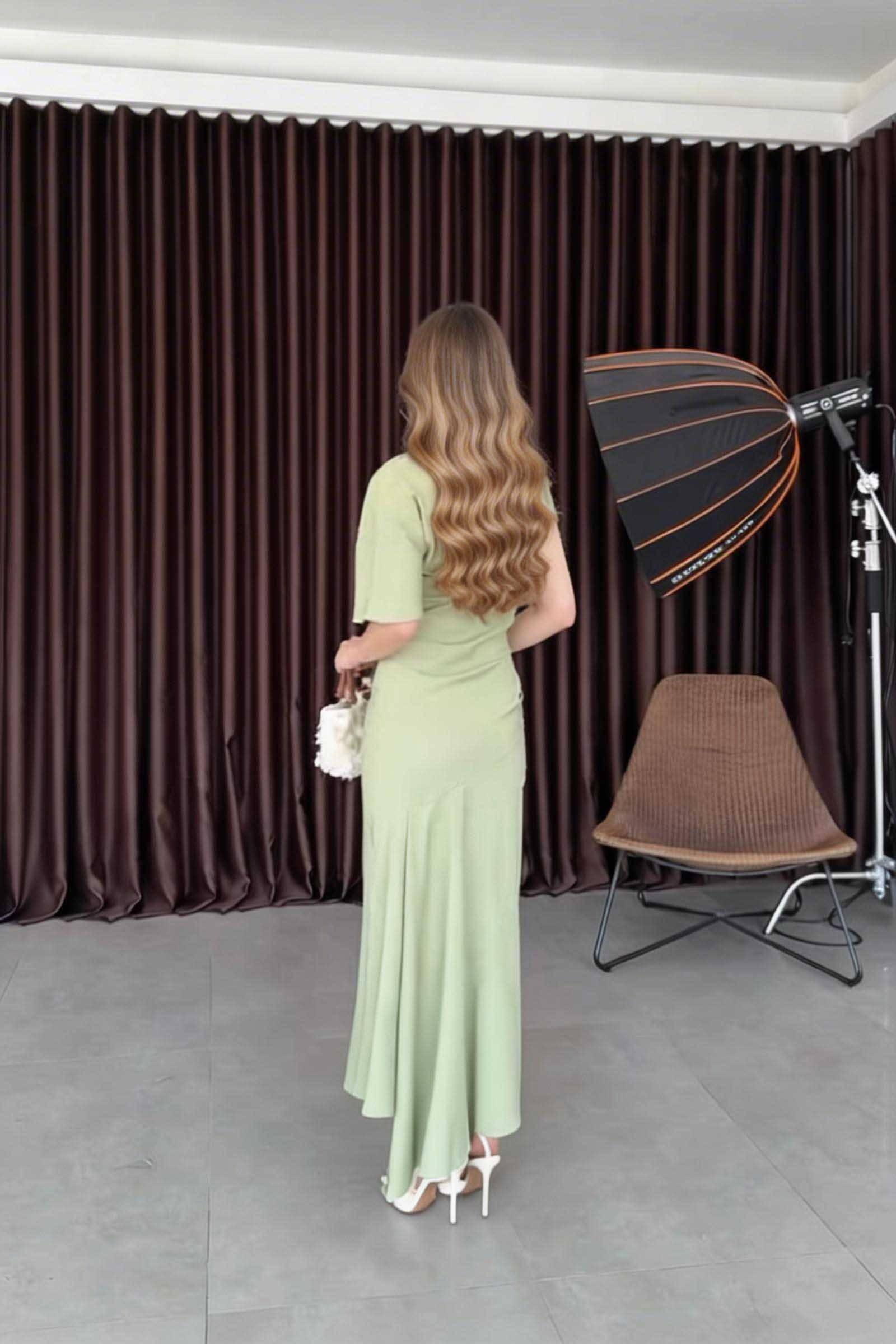 One-Sleeve Irregular Hem Dress