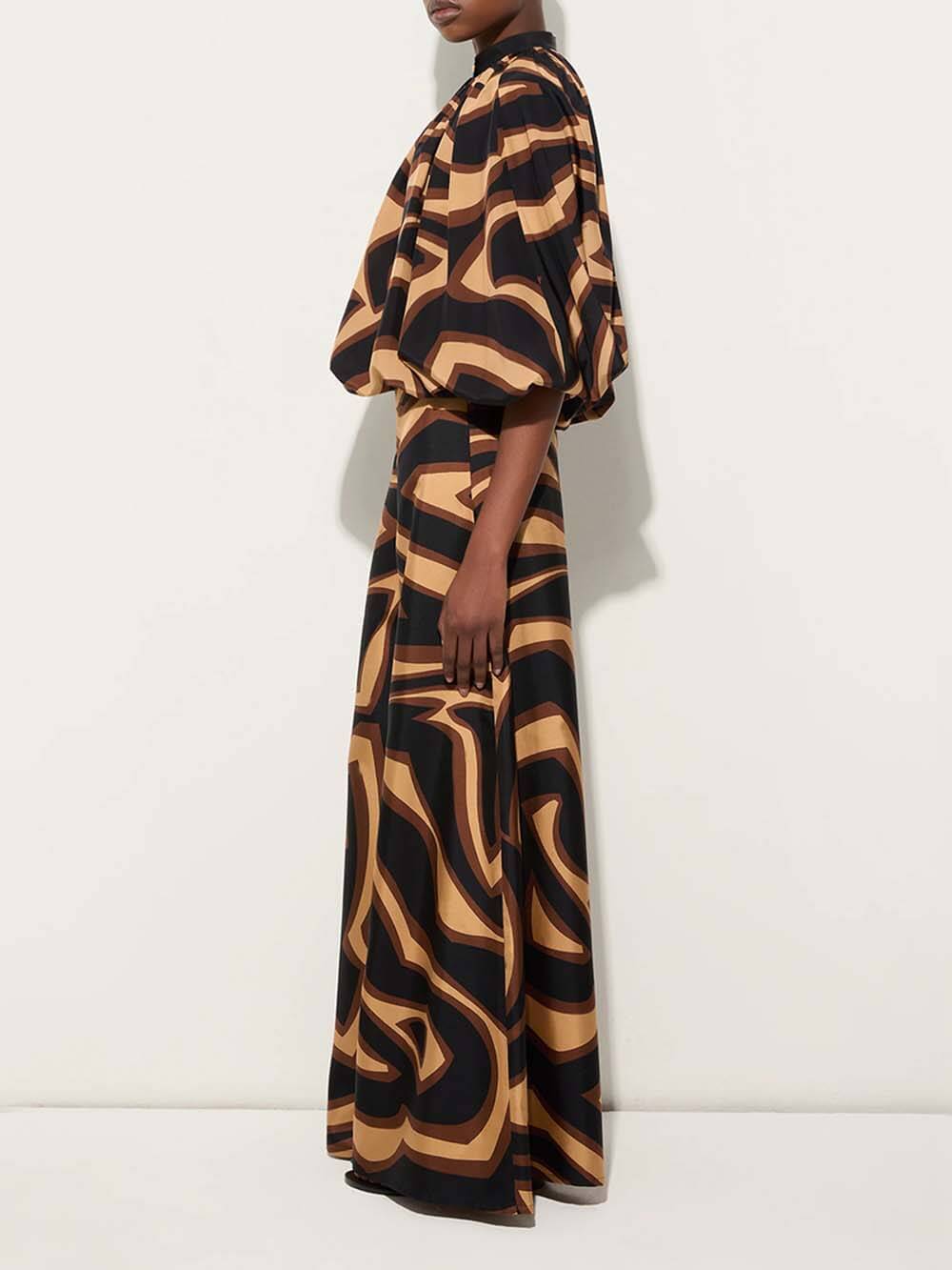 Unique Swirl Print Satin Twill Shirt