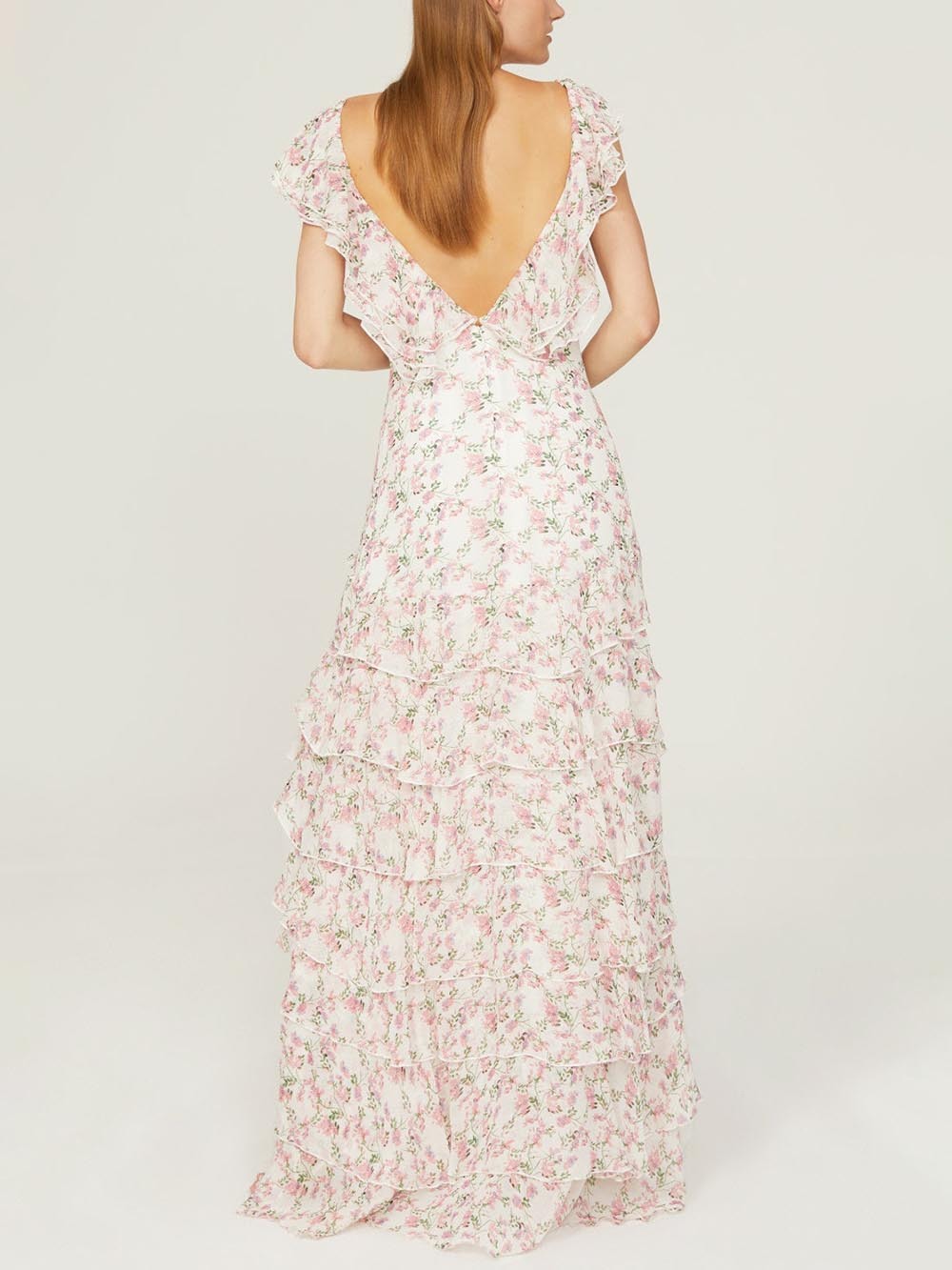Ruffled Floral Maxi Dress 